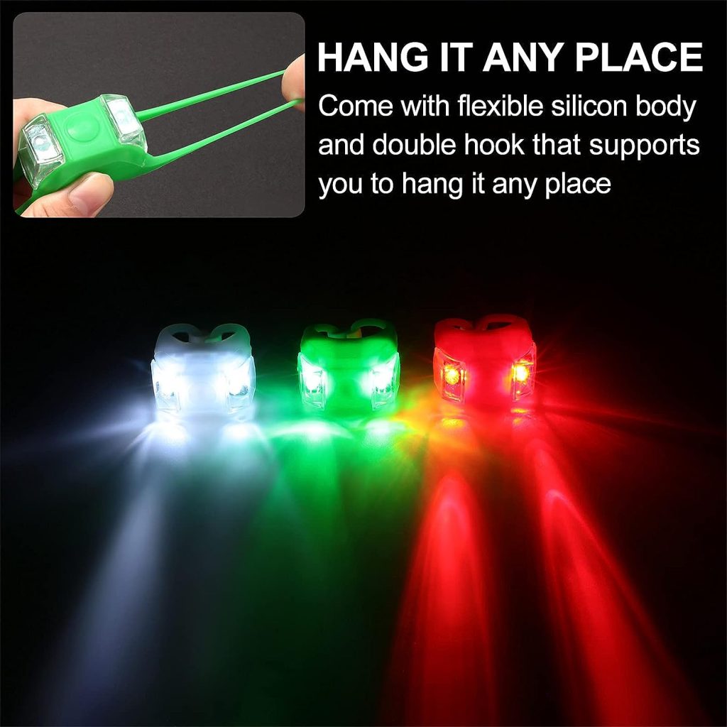 12 Pieces Navigation Lights Kayak Lights for Night Led Boating Lights Safety Boat Lights and Stern Battery Operated with 3 Modes for Boat Pontoon Yacht (Red, Green, White)