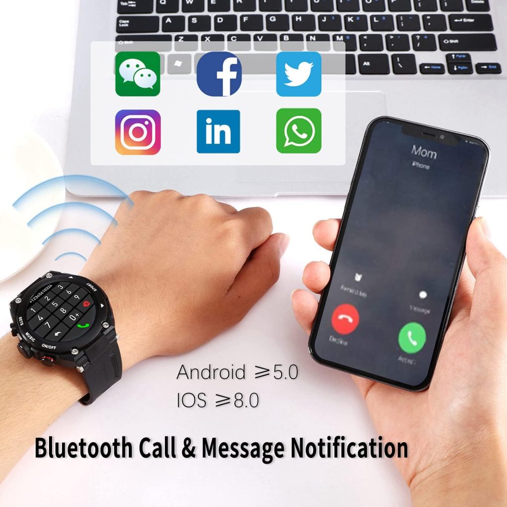 2 in 1 Smart Watch with Earbuds,MP3 ,Voice Recorder, Call, Fitness Tracker with Blood Oxygen Heart Rate Sleep Monitor, 1.28 Inch Touch HD Screen Activity Tracker for iPhone Samsung Android Phones