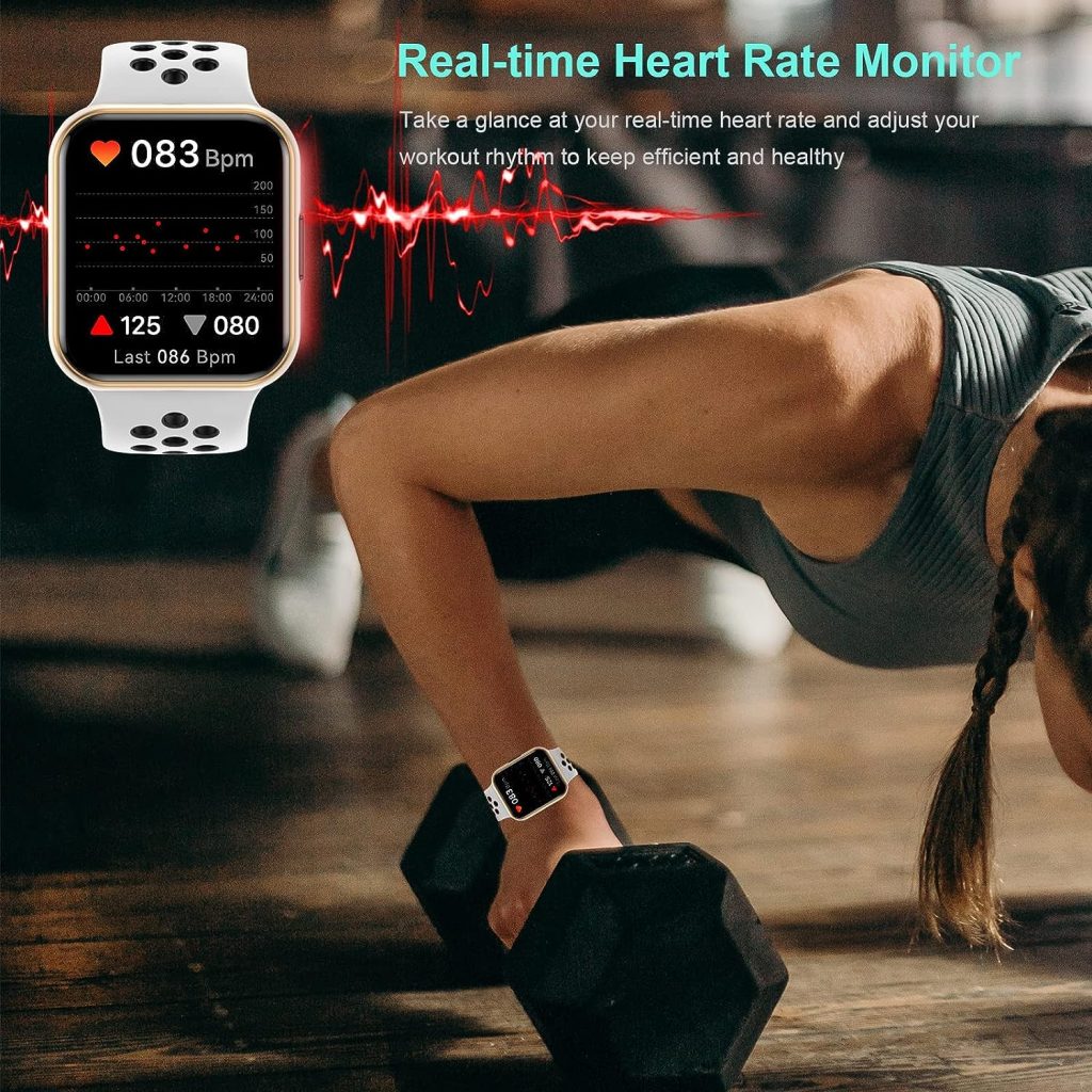 2023 Smart Watch,Fitness Activity Tracker 1.72Touch Screen Fitness Watch with Heart Rate Sleep Monitor,Blood Oxygen,Step Counter for Men Women Kids 3ATM Waterproof Smartwatch Sports for iOS Android