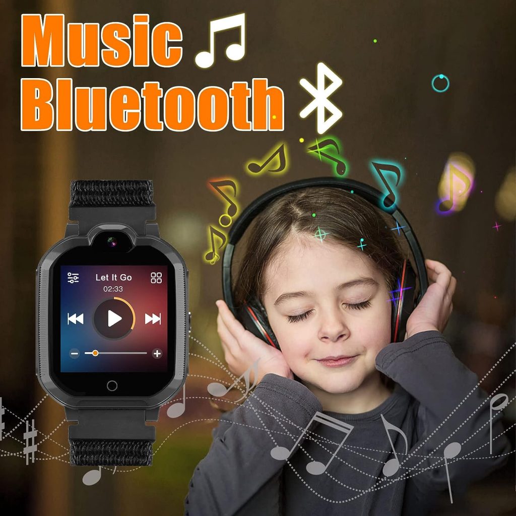 4G Smart Watch for Kids with SIM Card, Kids Phone Smartwatch GPS Tracker, Call, Voice  Video Chat, Alarm, Pedometer, Camera, SOS, Touch Screen WiFi Music Wrist Watch for 4-12 Boys Girls