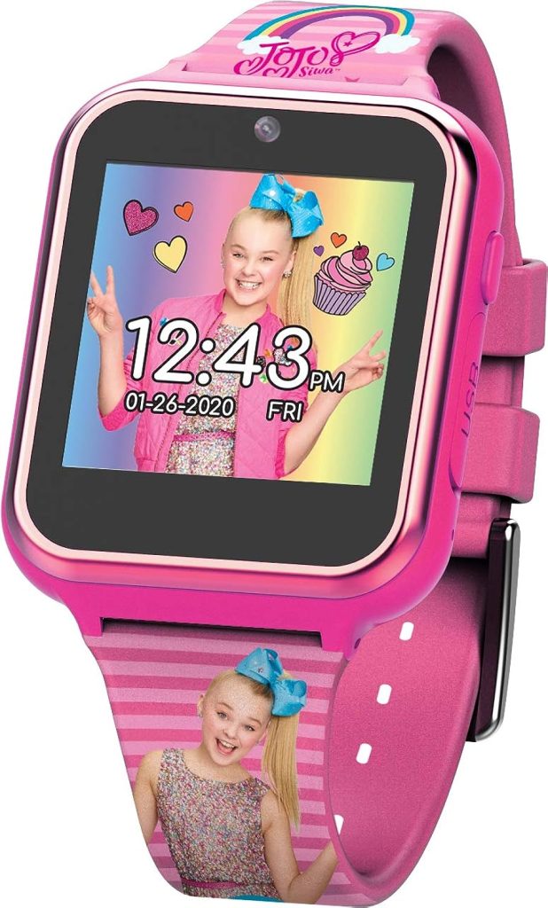 Accutime Kids Nickelodeon JoJo Siwa Educational Learning Touchscreen Smart Watch Toy for Girls, Boys, Toddlers - Selfie Cam, Learning Games, Alarm, Calculator, Pedometer  More (Model: JOJ4128AZ)