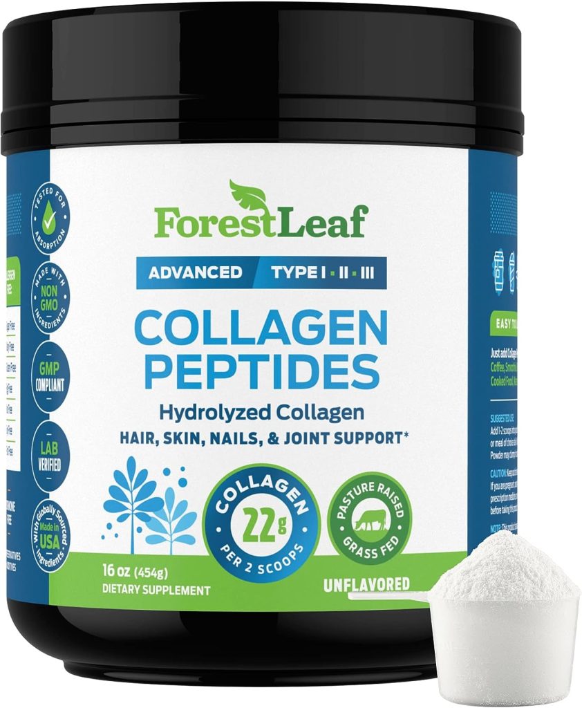 Advanced Hydrolyzed Collagen Peptides - Unflavored Protein Powder - Mixes Into Drinks and Food - Pasture Raised, Grass Fed - for Paleo and Keto; Joints and Bones - 41 Servings Collegen