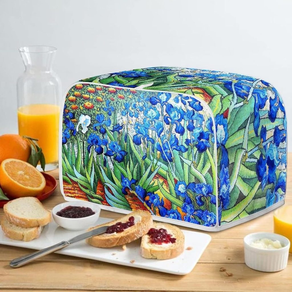 AFPANQZ Van Gogh Irises Toaster Covers 4 Slice Toaster Dust Covers Protection Bread Maker Oven Dustproof Covers Kitchen Accessories Small Appliance Covers