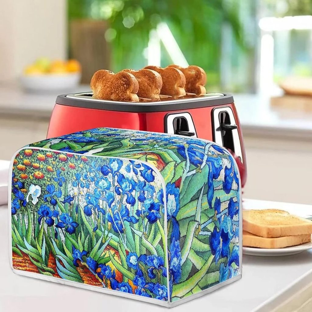 AFPANQZ Van Gogh Irises Toaster Covers 4 Slice Toaster Dust Covers Protection Bread Maker Oven Dustproof Covers Kitchen Accessories Small Appliance Covers