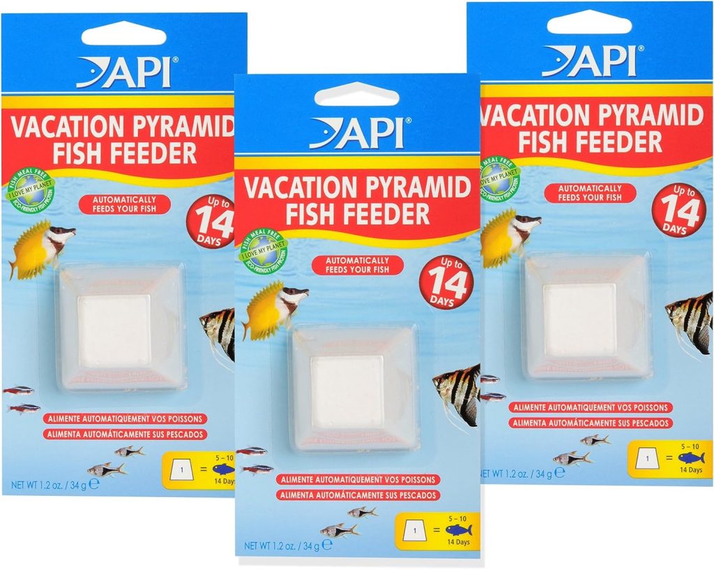 API Vacation Pyramid Fish Feeder 14-Day 1.2-Ounce Automatic Fish Feeder (3-Pack)