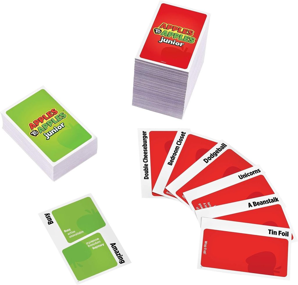 Apples to Apples Junior Kids Game, Card Game for Family Night with Kid-Friendly Words to Make Crazy Combinations (Amazon Exclusive)