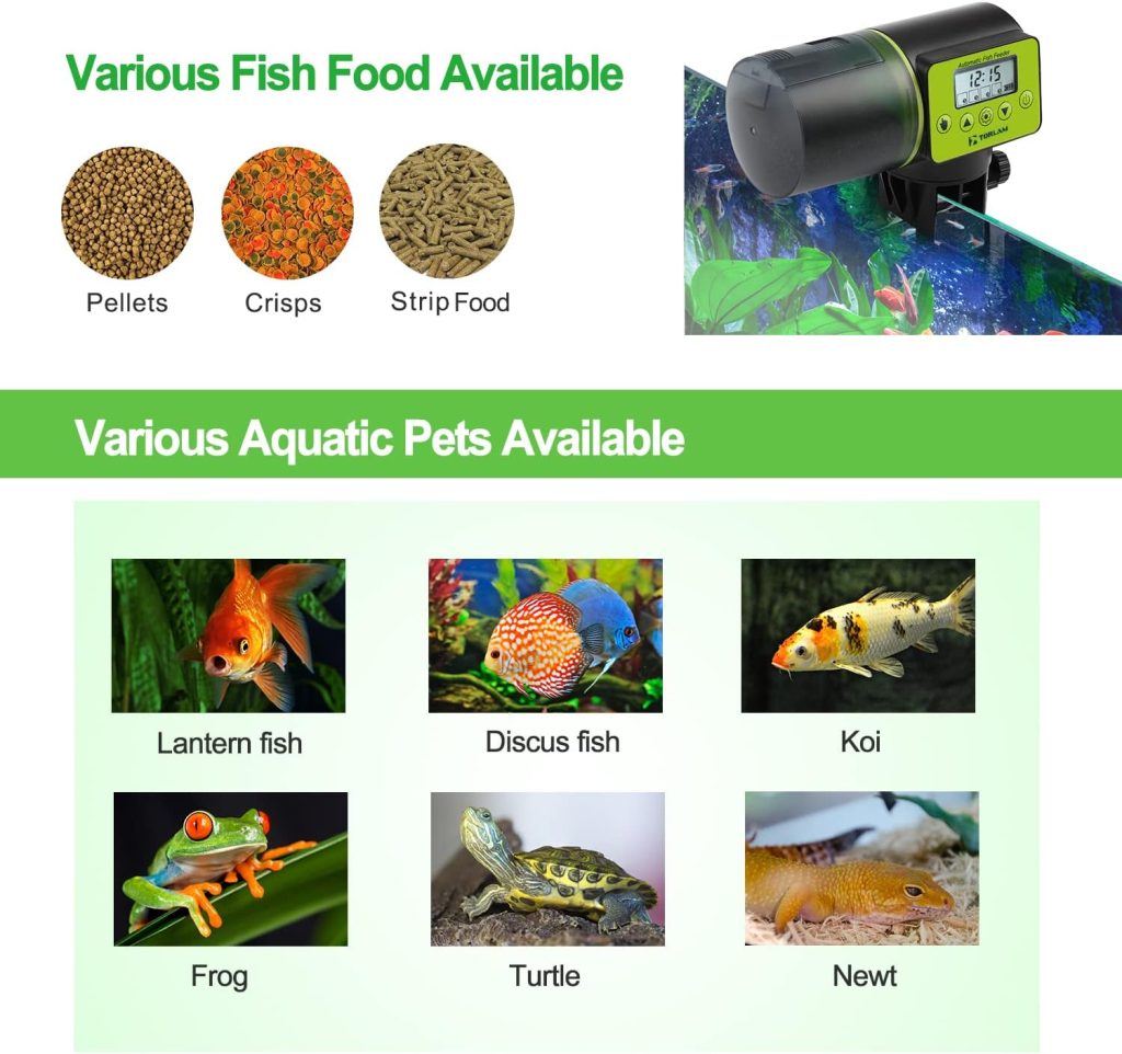 Auto Fish Feeder, Moisture-Proof Automatic Fish Feeder, Aquarium Tank Timer Feeder Vacation Weekend 2 Fish Food Dispenser