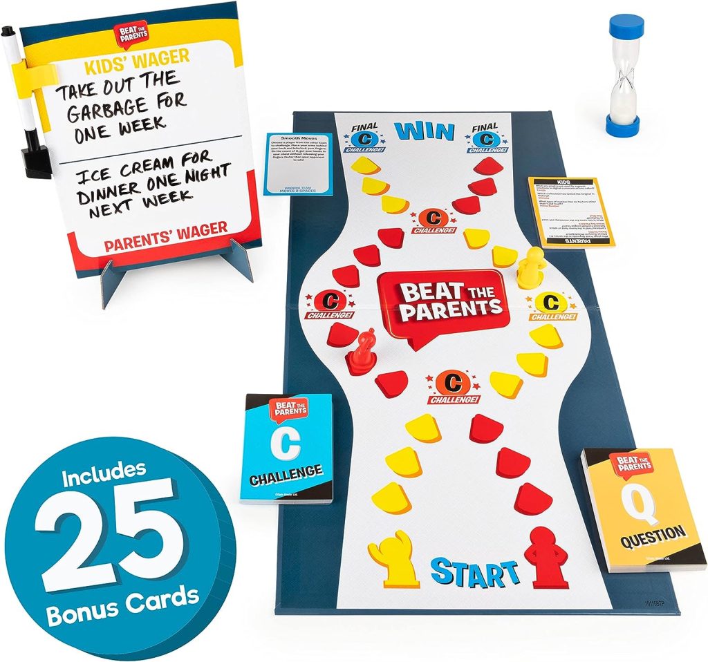 Beat The Parents Classic Family Trivia Game, Kids Vs Parents, with 25 Bonus Cards for Ages 6 and up (Amazon Exclusive)
