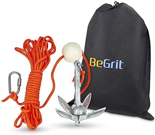 BeGrit Kayak Anchor Small Boat Anchor Folding Marine Anchor for Fishing,Kayak,Paddle Board,Canoe,Jet Ski, with 32.8 ft Anchor Tow Rope Carrying Bag