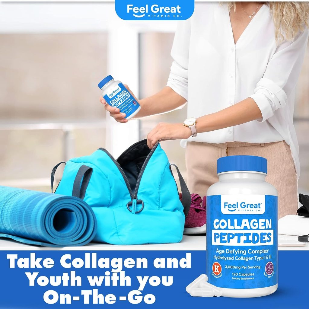 Collagen Peptides Powder (45 Day) by Feel Great Vitamin Co. | Unflavored  Mixes Easily in Coffee | Hydrolyzed Collagen Powder | Promotes Healthy Skin