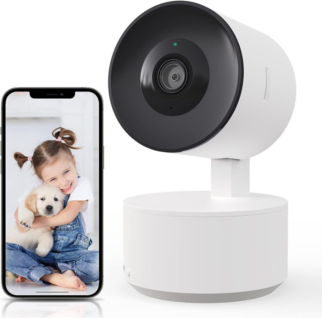 CRESTIN 3MP WiFi Indoor Camera,360° Pan-Tilt Pet Camera with Night Vision, Motion Detection for Indoor Home Security, 2-Way Audio for Baby/Dog, Works with AlexaGoogle Assistant, SD/Cloud (2.4GHz)