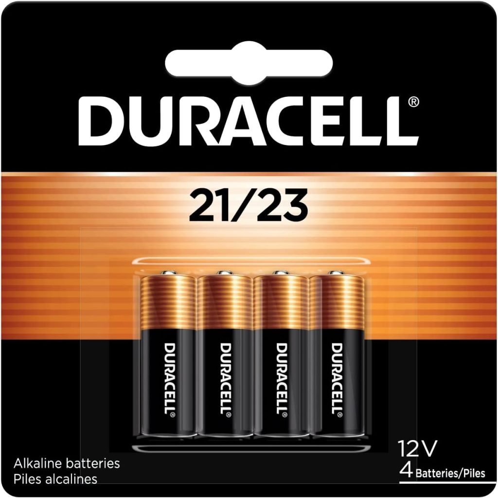 Duracell 21/23 12V Alkaline Battery, 4 Count Pack, 21/23 12 Volt Alkaline Battery, Long-Lasting for Key Fobs, Car Alarms, GPS Trackers, and More