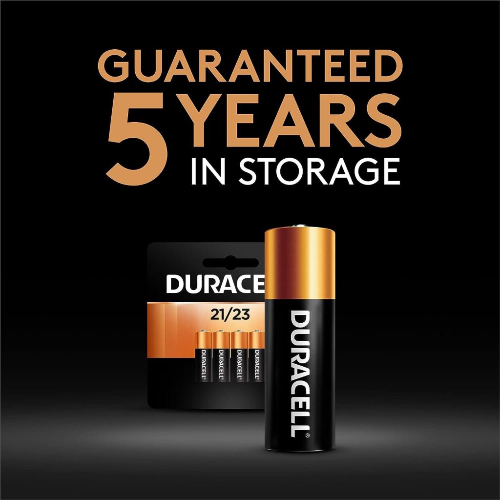 Duracell 21/23 12V Alkaline Battery, 4 Count Pack, 21/23 12 Volt Alkaline Battery, Long-Lasting for Key Fobs, Car Alarms, GPS Trackers, and More