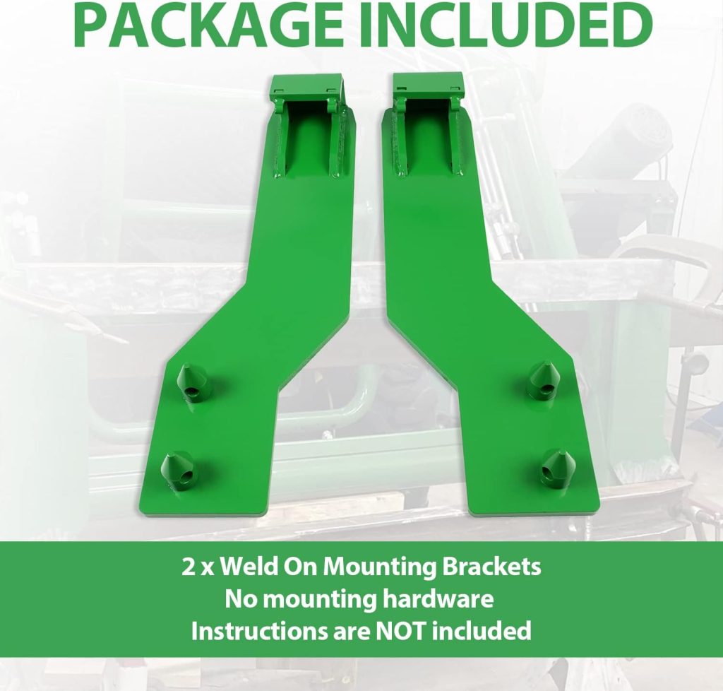 ECOTRIC Tractor Loader Quick Tach Weld On Mounting Brackets Compatible with John Deere Tractor Loaders