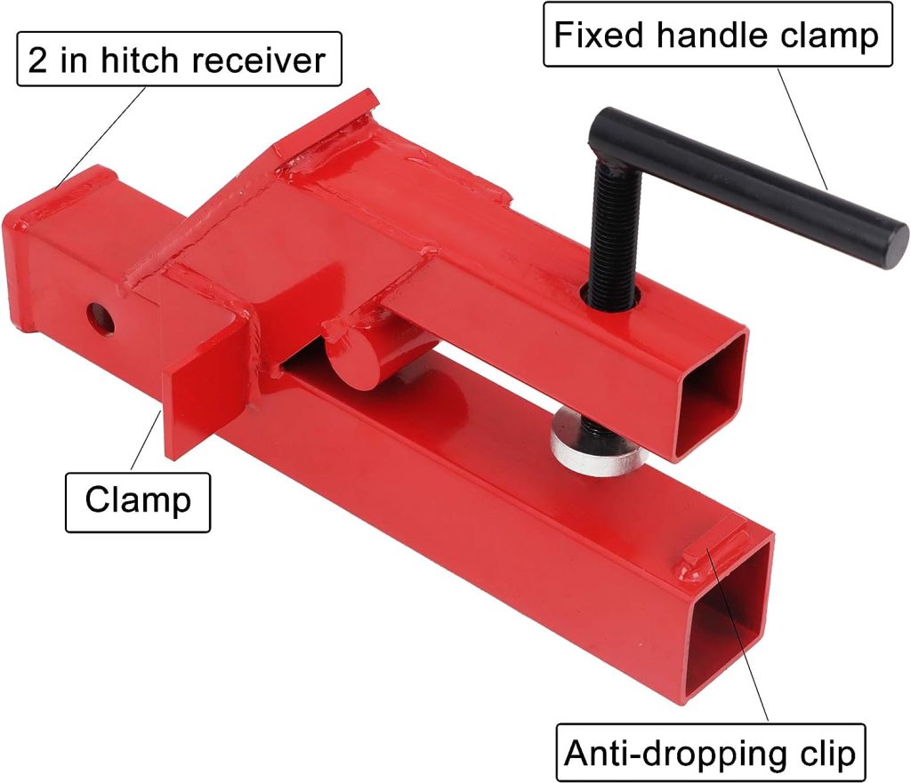 ENIXWILL Clamp On Bucket Tractor Hitch 2 Receiver Fit for Deere Bobcat Loader Front Bucket Clamp