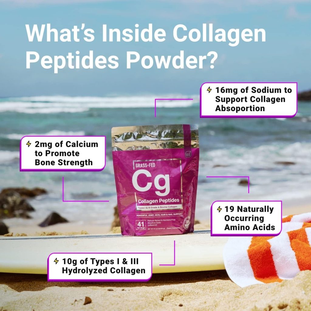 Essential Elements Hydrolyzed Collagen Peptides Powder - Collagen Supplement for Joint, Skin, Hair,  Nail Support - Types I  III - Non-GMO, Hormone-Free, Grass-Fed Collagen Powder - 41 Servings