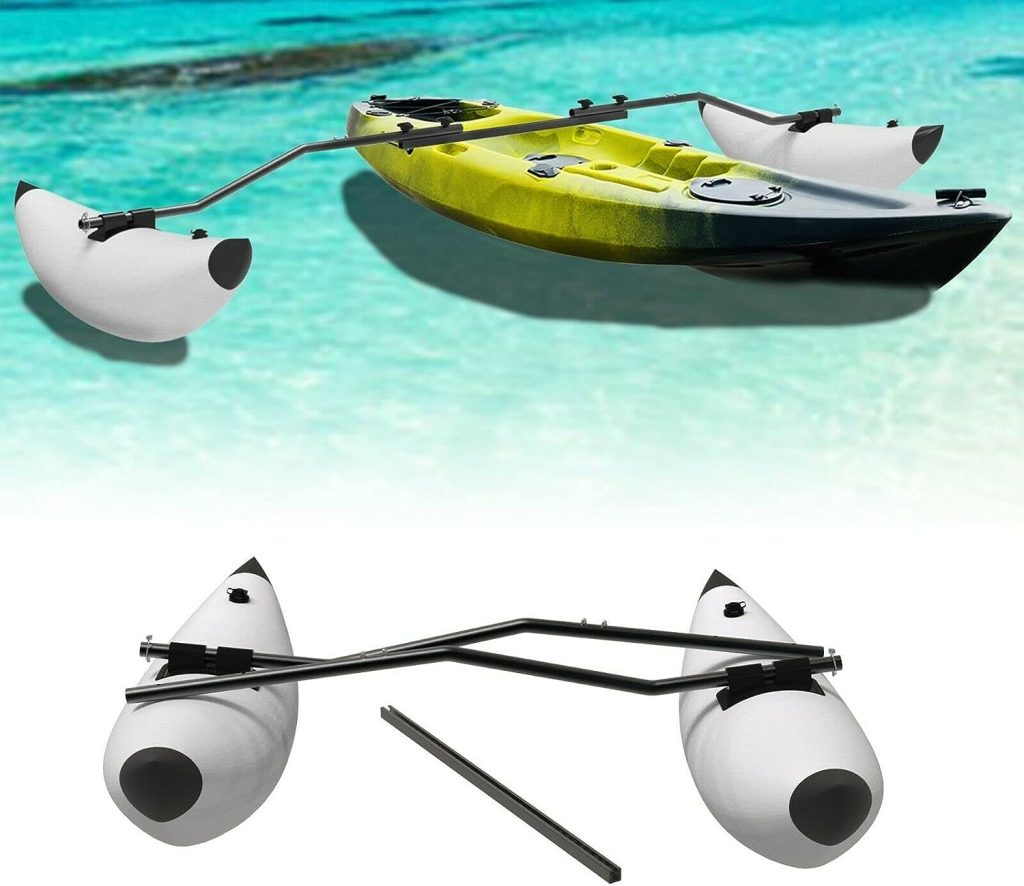 FDB 1 Set Kayak Outrigger Kit, Kayak Stabilizers for Fishing Float Tube Kit Boat Canoe Stabilizer Floating PVC Inflatable Pontoon Canoe Outrigger Kit Kayak Pontoon Accessories