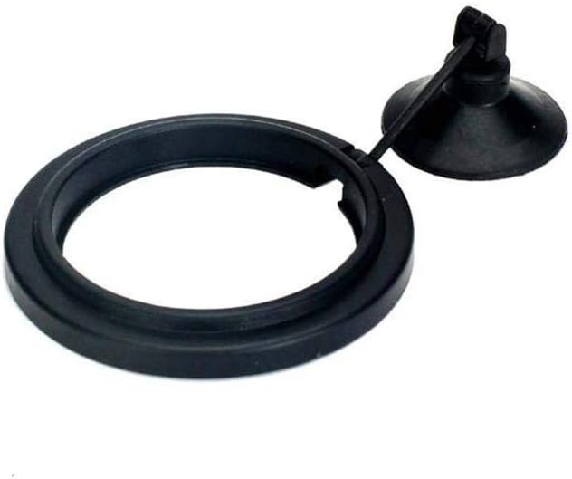 Fish Feeding Ring, Fish Floating Food Feeder with Suction Cup for Aquarium, ABS Square/Round Shape Fish Tank Fish Feeder(Round,Black)