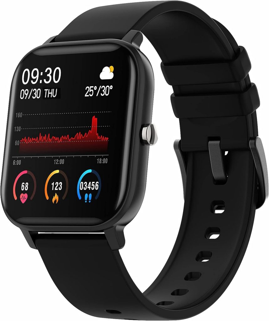 Fitness Tracker Heart Rate Blood Pressure Watch Blood Oxygen Monitor Pedometer Step Counter Activity Tracker Big Fitness Tracker for Women Men Smart Watch for Android Phones Compatible iPhone