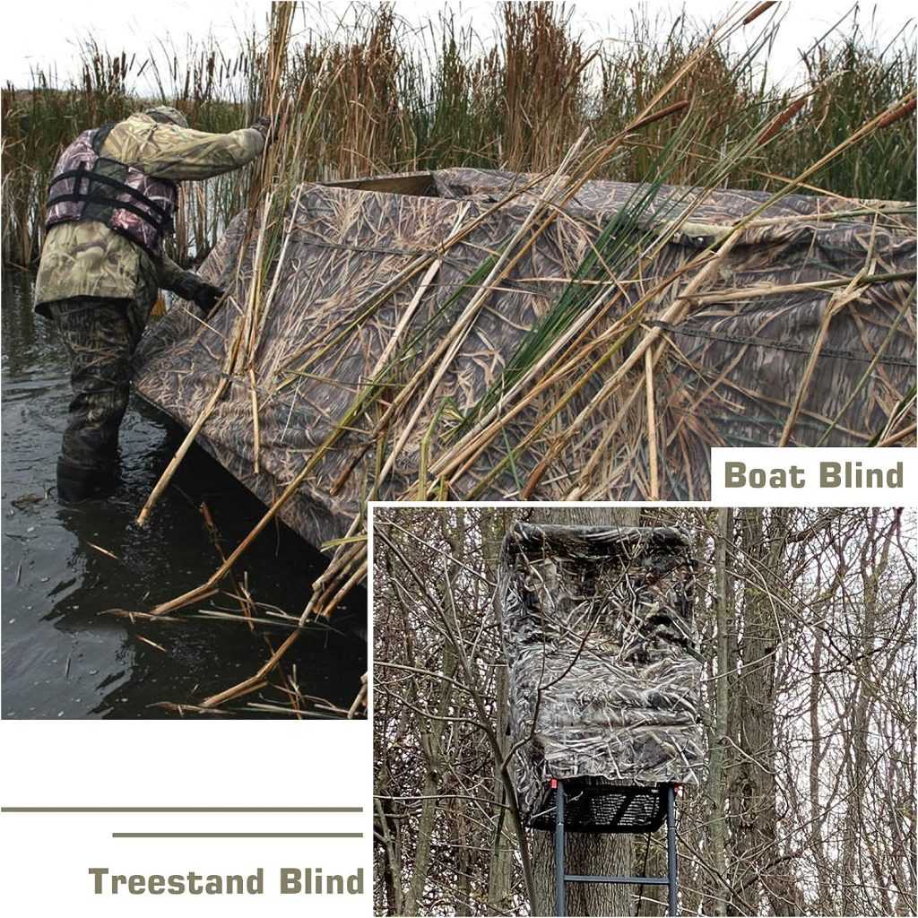 FLYEGO Camo Netting Camouflage Netting, Quiet Camo Mesh Netting Clear View Camo Hunting Blind for Concealment, Tree Stand, Hunting, Sunshade, Decoration, Shooting, Car Cover