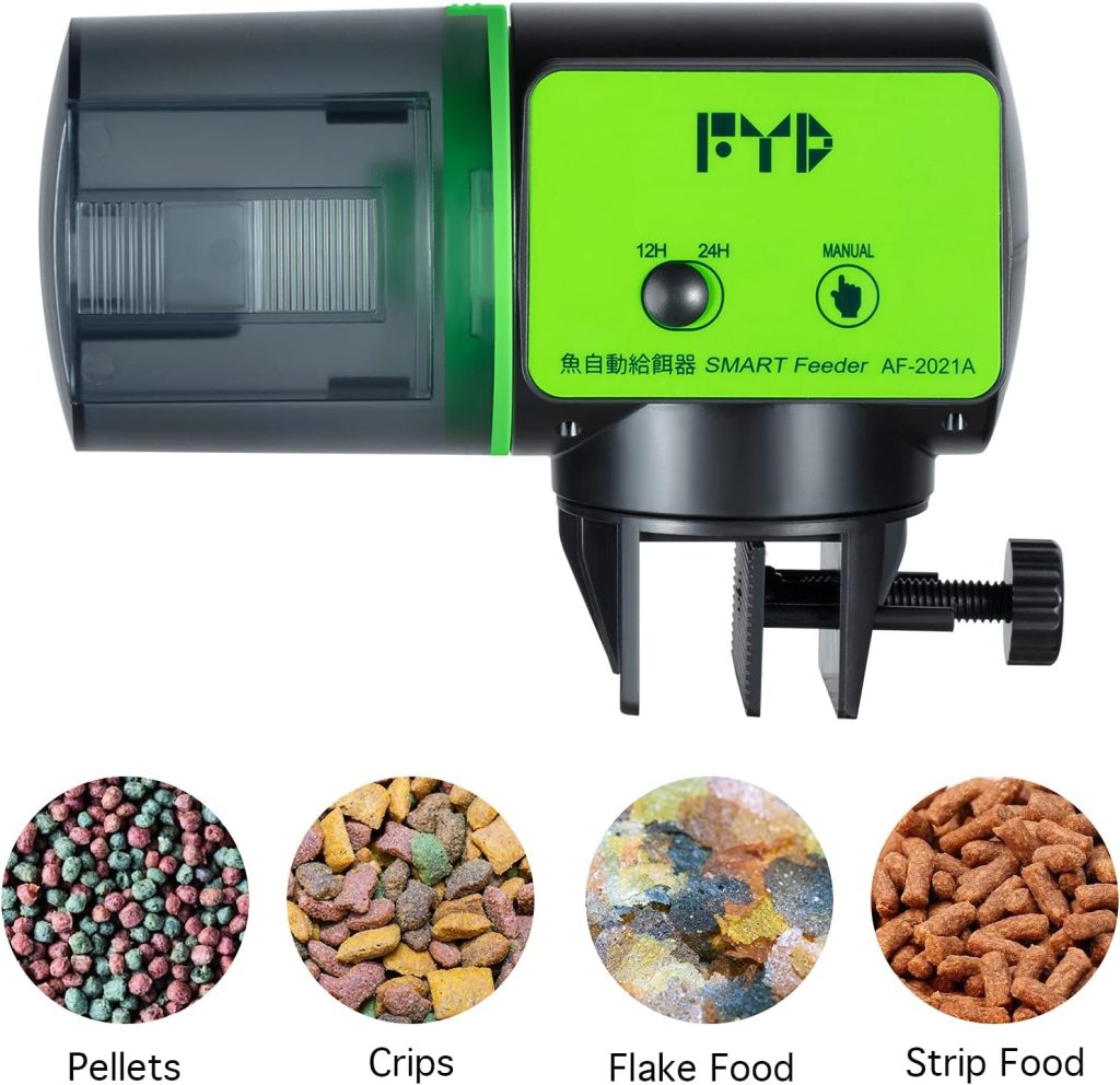 FYD Automatic Fish Feeder - Aquarium Electric Auto Fish Feeder for Small Fish Tank Food Fish Feeder Automatic Dispenser, Adjustable Fish Food Vacation Timer Feeder, Battery-Operated Feeders