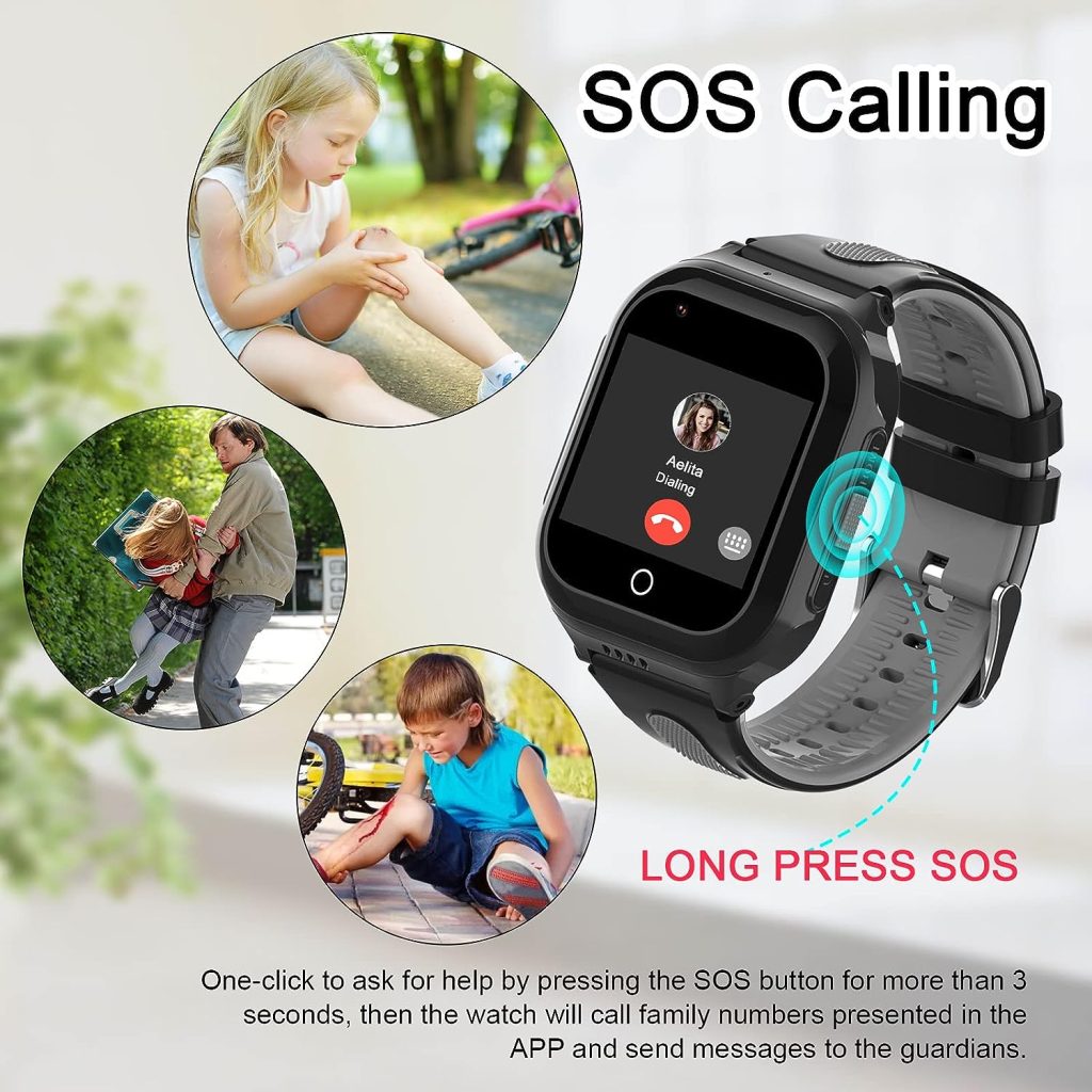 Getfitsoo Wonlex 4G Kids Smartwatch with SIM Card, GPS Smart Watch for Kids, 1.4 Touch Screen Phone Watch with Video Calls, Voice Chat, SOS, Camera, Pedometer, Alarm, Music Player for Boys and Girls