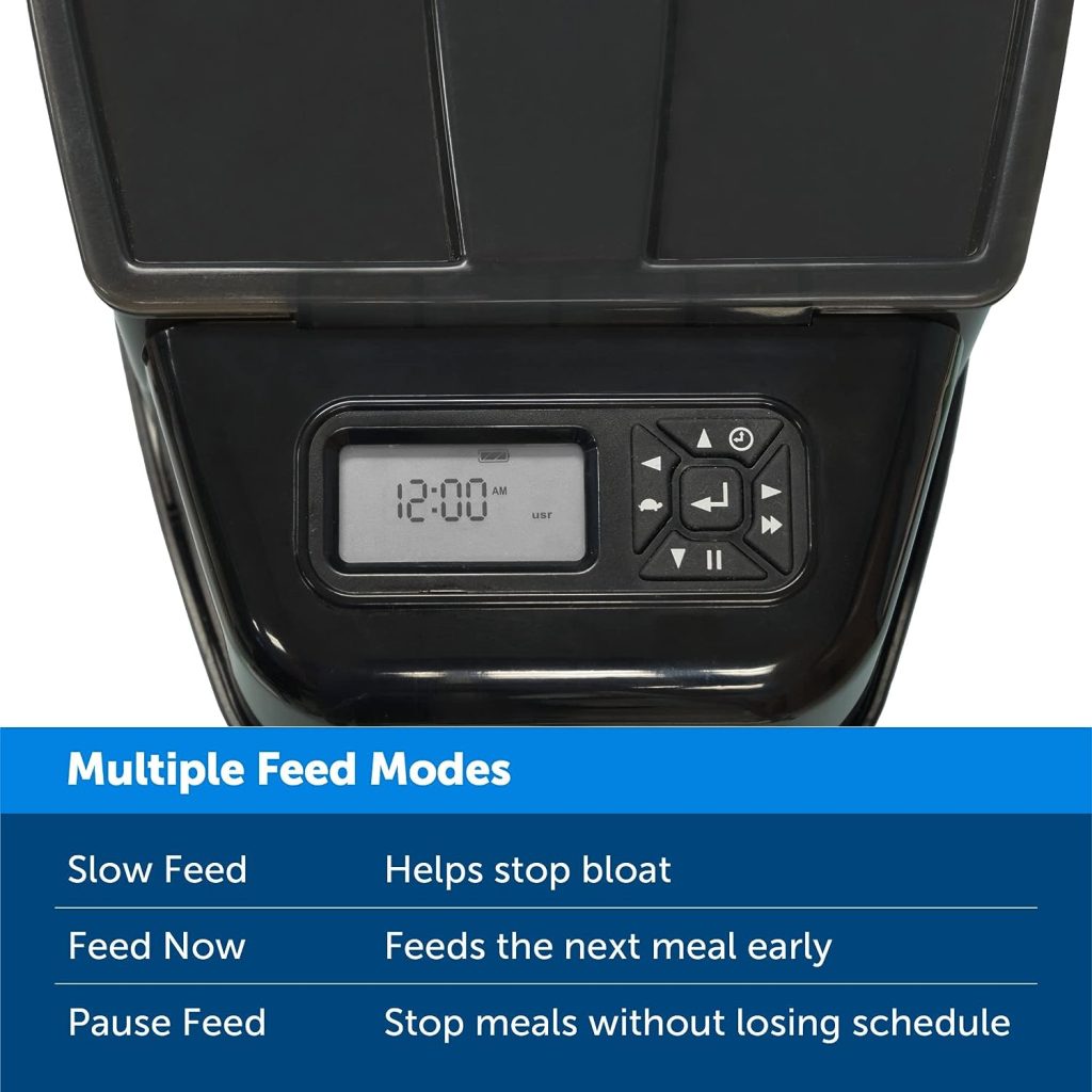 Healthy Pet Simply Feed - PetSafe Automatic Feeder - Headquartered in Knoxville, TN - Automatic Dog Feeder from the Engineers of the Smart Feed  Dancing Dot - 1-Year Comprehensive Protection Plan,Black