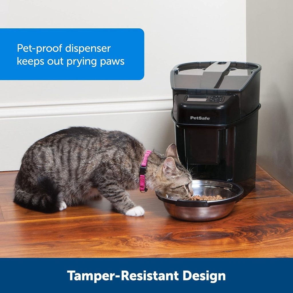 Healthy Pet Simply Feed - PetSafe Automatic Feeder - Headquartered in Knoxville, TN - Automatic Dog Feeder from the Engineers of the Smart Feed  Dancing Dot - 1-Year Comprehensive Protection Plan,Black