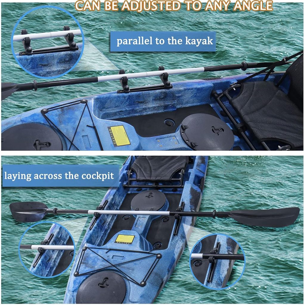 Huntury Kayak Paddle Holder, Kayak Track Mount Accessories, Kayak Oar Holder for Fishing Kayak, Kayak Rail Accessories, Pack of 2