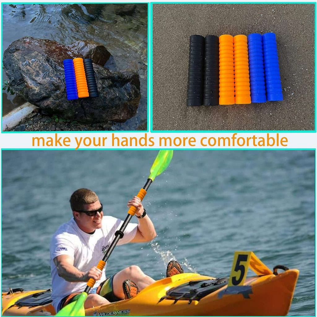 JK 2Pcs Kayak Paddle Grips Kayak Accessories Non-Slip Silicone Grip for Kayak Paddle