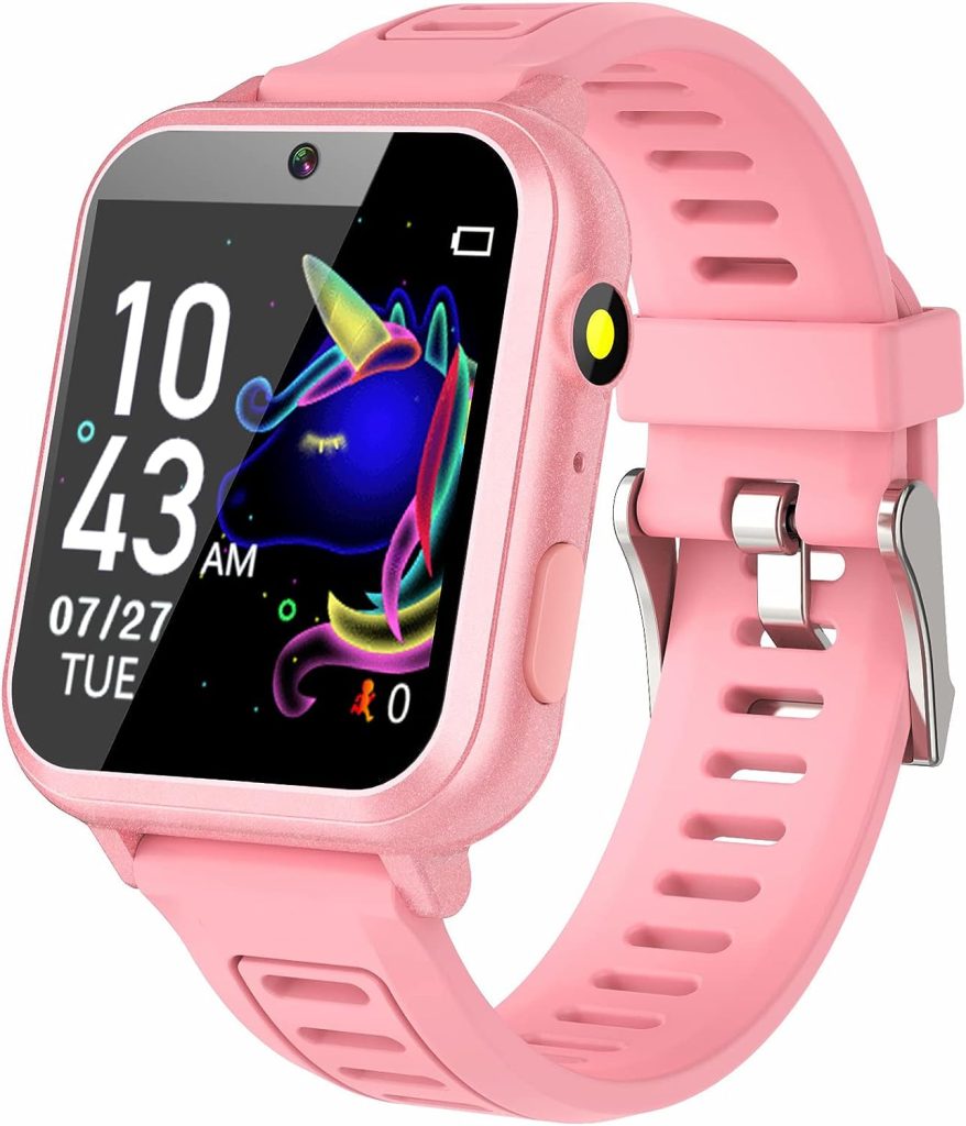 Kids Smart Watch Girls Boys, Smart Watch for Kids Gifts for 4-12 Years Old with 24 Games HD Camera Video Music Player Pedometer Flashlight Alarm Toys Birthday Gift for Girls Boys Age 6 7 8 9 10