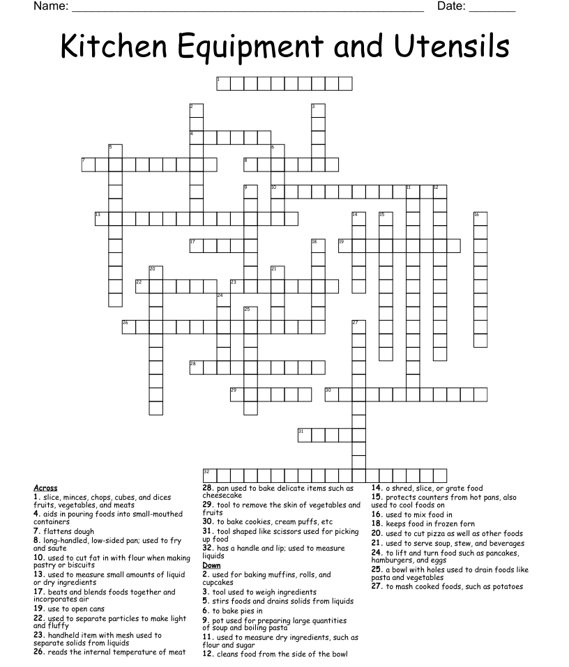 Kitchen Appliance Crossword Clue: Solve the Puzzle