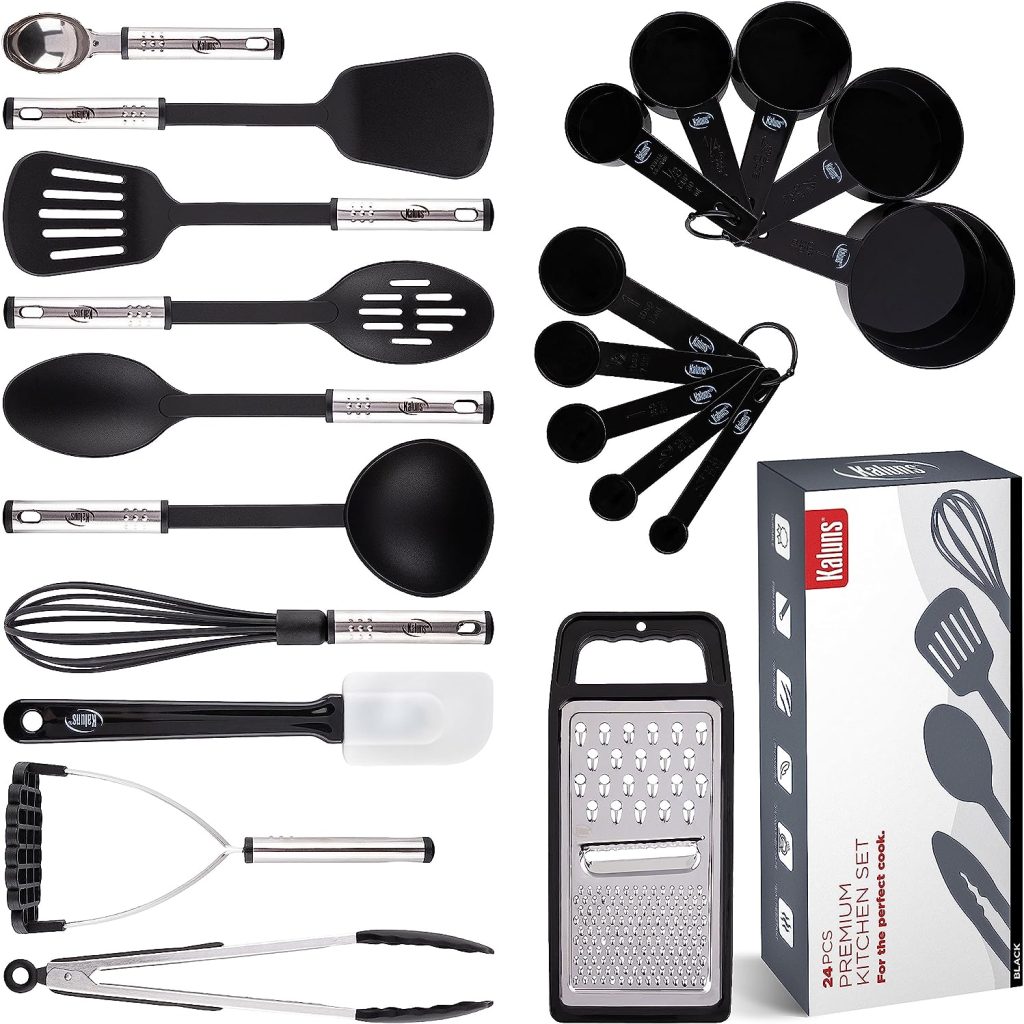 Kitchen Utensils Set Cooking Utensil Sets Kitchen Gadgets, Pots and Pans set Nonstick and Heat Resistant, 35 Pcs Nylon and Stainless Steel, Spatula Set, Kitchen, Home, House, Essentials  Accessories