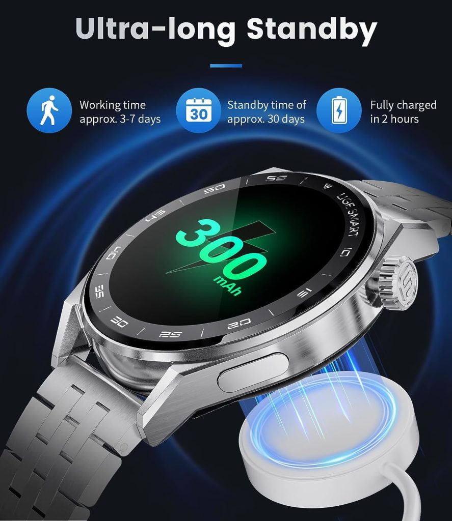 LIGE Smart Watch 2023 Bluetooth Call  Text Receive/Dial Smartwatch for Android iOS Phones with 1.39 HD Screen, Fitness Activity Tracker Heart Rate Sleep Monitor Pedometer Waterproof for Men Women
