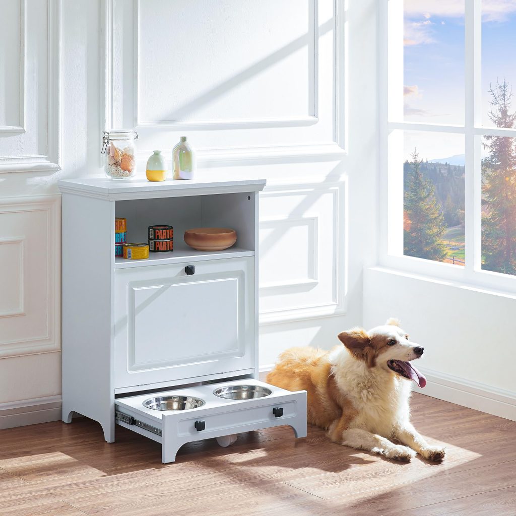Modern Dog Feeder Cabinet
