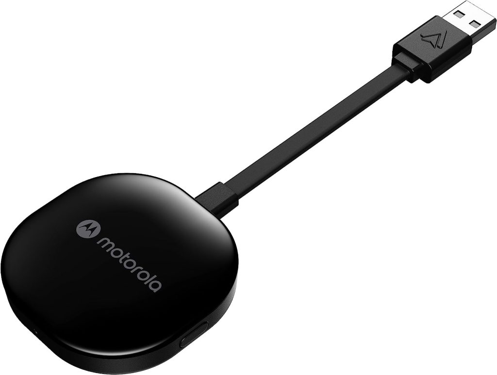 Motorola MA1 Wireless Android Auto Car Adapter - Instant Connection from Smartphone to Car Screen with Easy Setup - Direct Plug-in USB Adapter - Secure Gel Pad Included