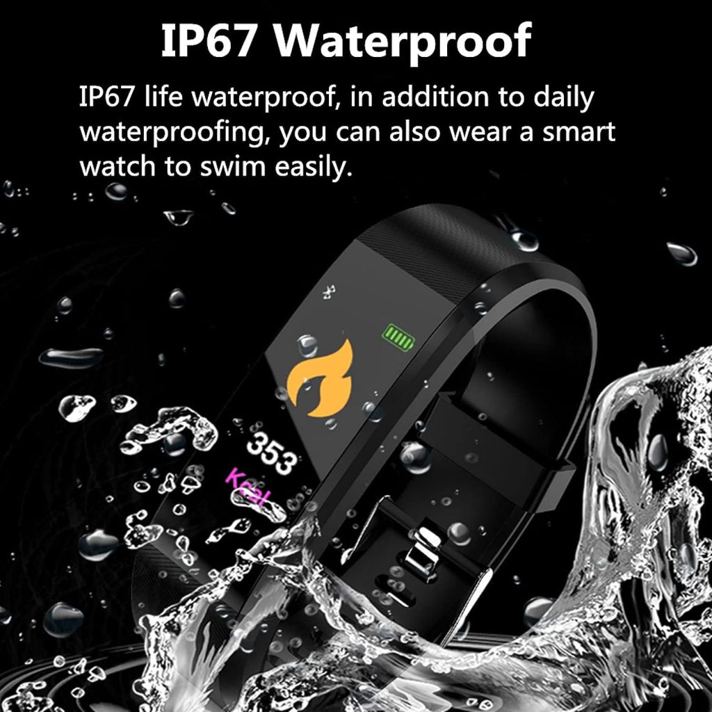 N/C Bluetooth Sports Smart Watch, Waterproof Heart Rate Blood Oxygen Adult Blood Pressure Electronic Bracelet Monitor, Fitness Tracker, Suitable for Android and iOS Phones, Blue