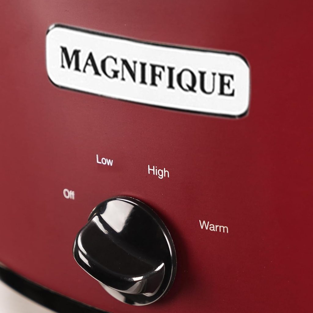 [NEW] MAGNIFIQUE Oval Digial Slow Cooker with Keep Warm Setting - Perfect Kitchen Small Appliance for Family Dinners (Red Manual, 8 Qt)