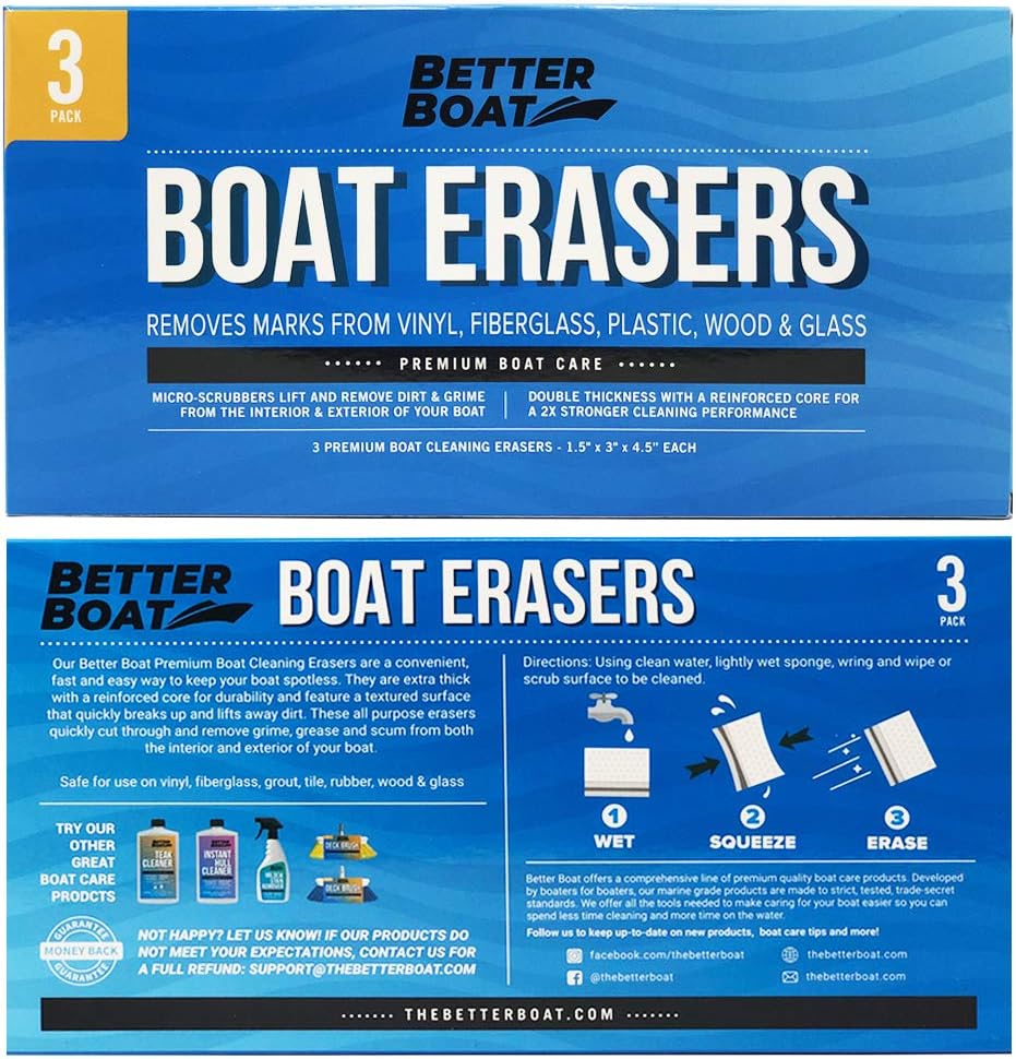 Premium Boat Scuff Erasers | Boating Accessories Gifts for Cleaning Boat Accessories or Gift for Pontoon Sail Boat Fishing Jon Boats Decks Vinyl Boat Cleaner Hull Supplies  Gadgets for Men  Women