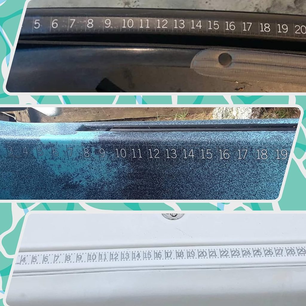 Quik Measure Pro Fish Rulers - 36 Boat Ruler Fish Measuring Sticker - Transparent Waterproof Decal Tape Measure - Made in USA - Clear Discreet Adhesive for Boat, Kayak, Net, Gaff, Table - 36 in