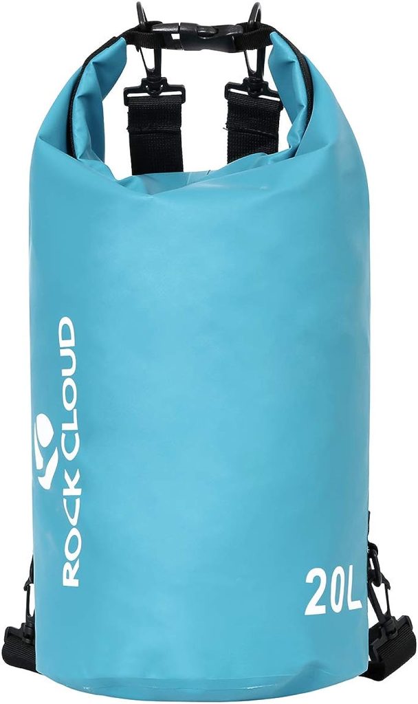 ROCK CLOUD Dry Bag Waterproof 5L Dry Sack for Kayaking Rafting Boating Beach Surfing Swimming Canoe Camping Hiking Fishing Ski, Lake Blue