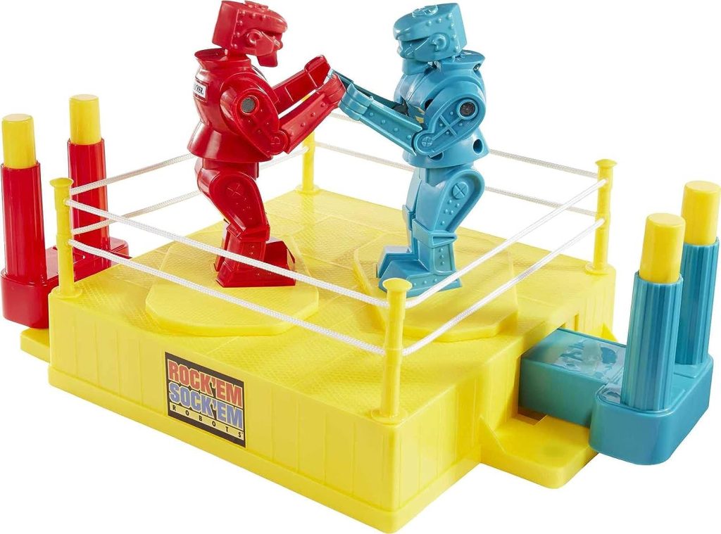 Rock Em Sock Em Robots Kids Game, Fighting Robots with Red Rocker  Blue Bomber, Knock His Block Off (Amazon Exclusive)