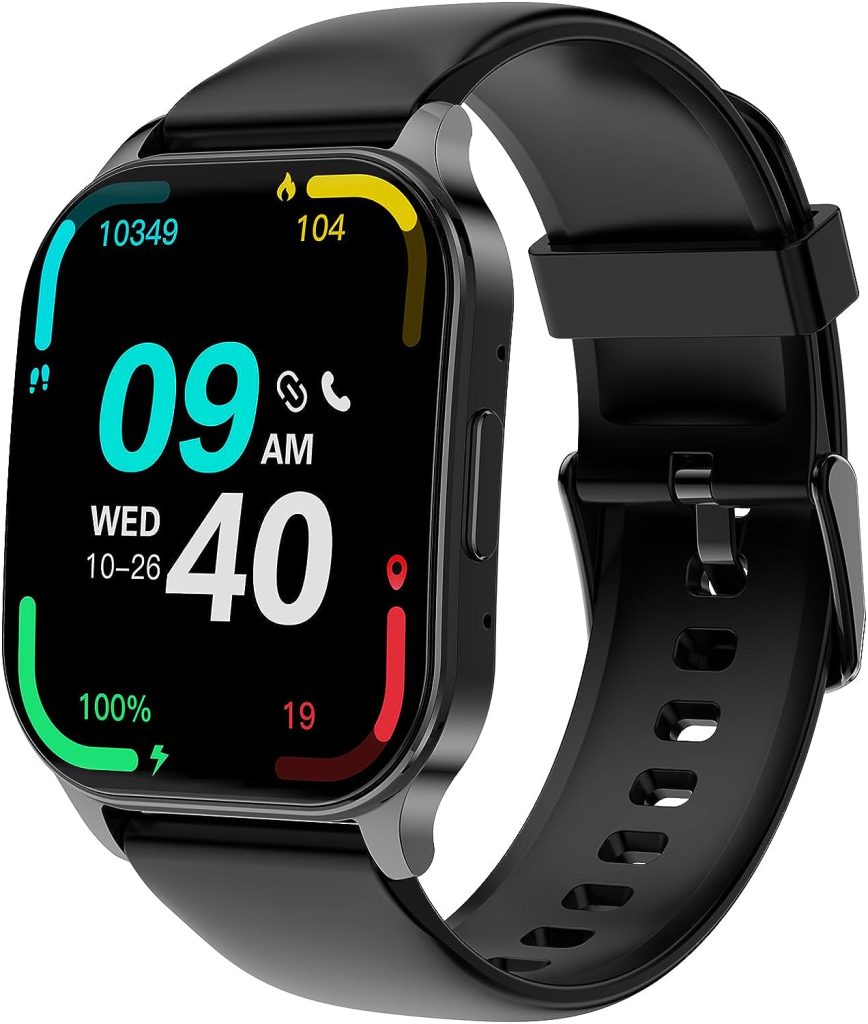 Smart Watch for Men, 1.96 AMOLED Display, Fitness Watch(Answer/Make Call) with Heart Rate Sleep SpO2 Monitor,IP68 Waterproof Activity Trackers and Smartwatches for iOS and Android Phone