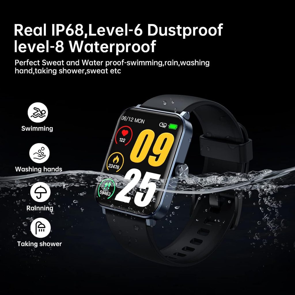 Smart Watch for Men Women 2022 Upgraded Smartwatches 1.69 Full Touchscreen Fitness Tracker Watch with Heart Rate/Blood Oxygen Monitor, Sleep Tracking, IP68 Waterproof, for Android iPhone iOS