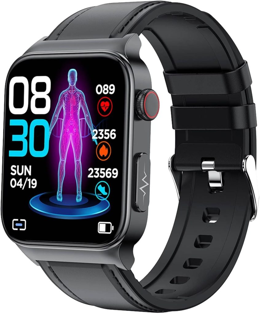 Smart Watch That Can Text and Call, 1.83Inch TFT Full-Touch-Screen Casual Smart Watch, Temperature, Non-invasive Blood Glucose Detection, Activity Trackers and Smartwatches for iPhone Android