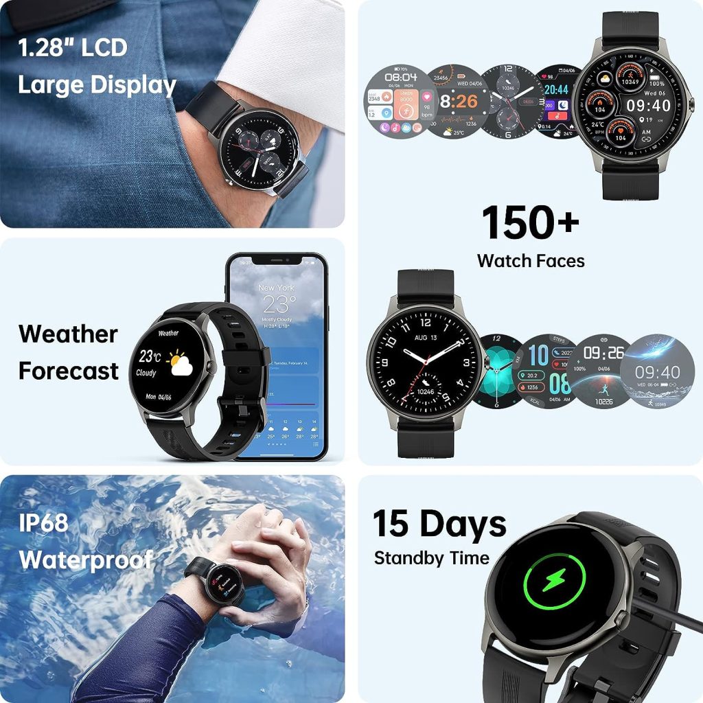 Smart Watches for Men (Answer/Make Call) 100 Sport Modes Fitness Tracker Heart Rate Blood Oxygen Sleep Monitor IP68 Waterproof Fitness Watch Activity Tracker and Smartwatches iPhone Android Compatible