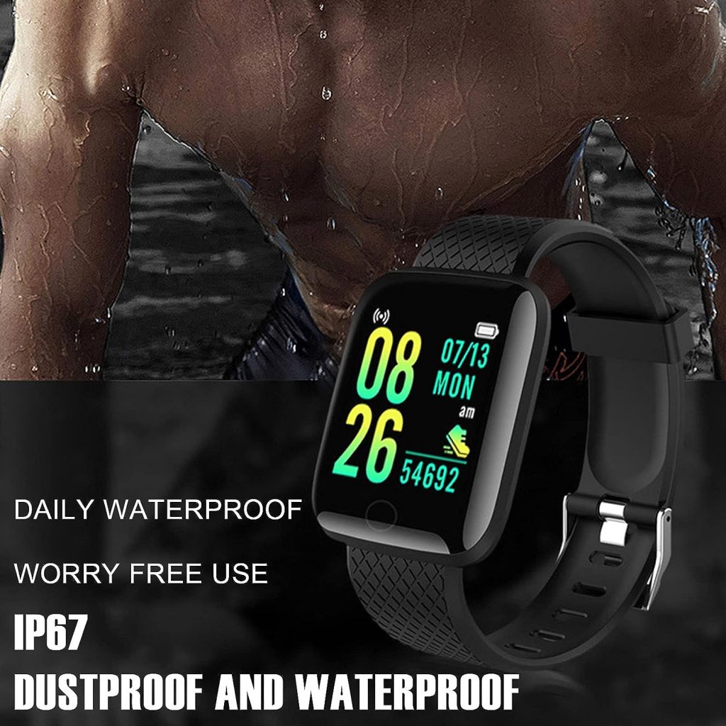 Smartwatches, 1.44in Screen Waterproof Fitness Tracker, Heart Rate/Blood Pressure/Blood Oxygen/Steps/Calories/Sleep Monitoring, Activity Trackers and Smartwatches for Android Ios Phones