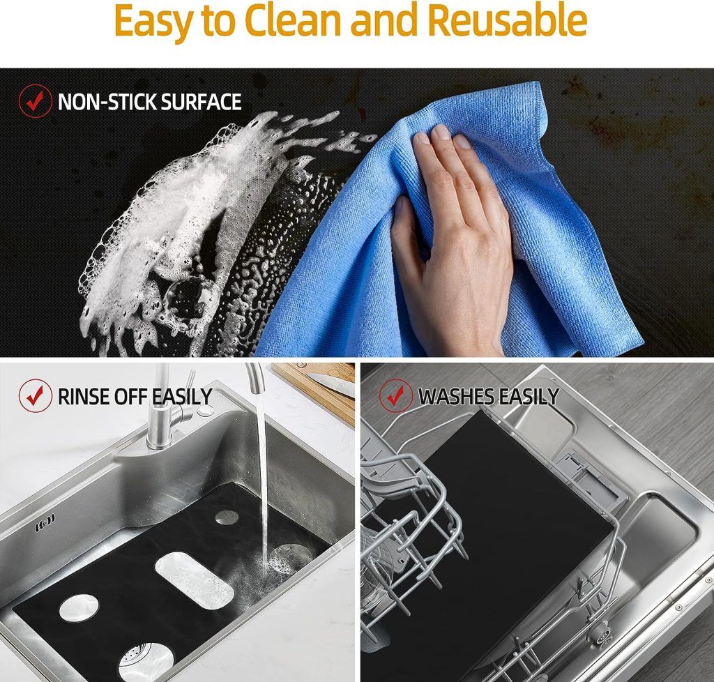 Stove Cover - Reusable Stove Covers For Gas Stove Top For Samsung Gas Range With 2Pcs Stove Gap Covers - Non-Stick Washable Gas Stove Liners Compatible With Samsung Gas Stove