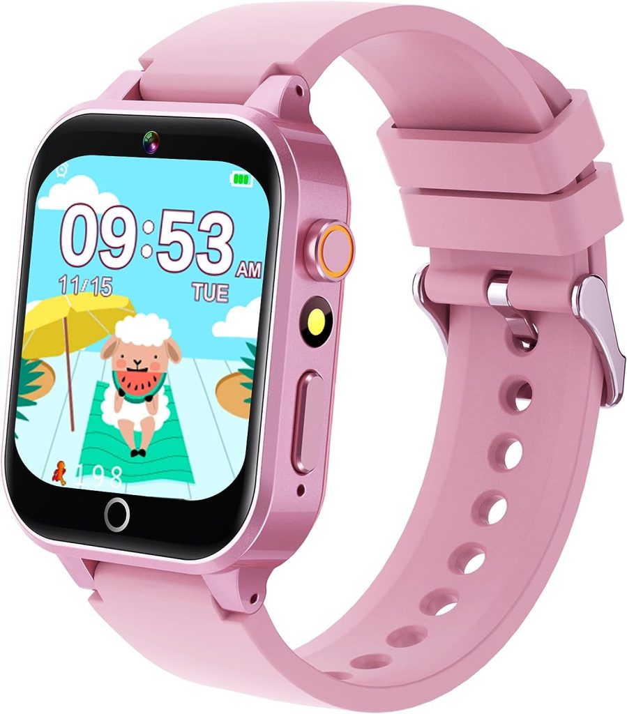 SYEEKOM Smart Watch for Kids 5-12 Years Old, 26 Games HD Touch Screen with Camera Alarm Clock Pedometer Music Player Torch 12/24 Hours Educational Toys for 8-10 Girls Birthday Gift