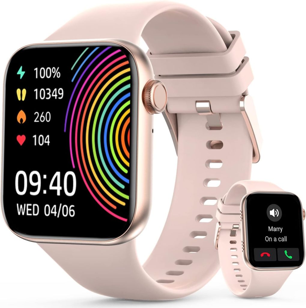 TaiSounds 2023 Upgrade Smart Watch (Answer/Make Call),1.95 Display Smartwatch,Fitness Tracker with Multi Sport Modes,IP68 ,Step Calorie Counter,Sleep/Heart Rate Monitoring Watches,Rose Gold